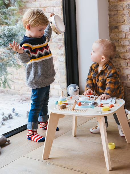 Activity Table & Musical Development - Wood FSC® Certified Multi+PINK LIGHT SOLID WITH DESIGN 