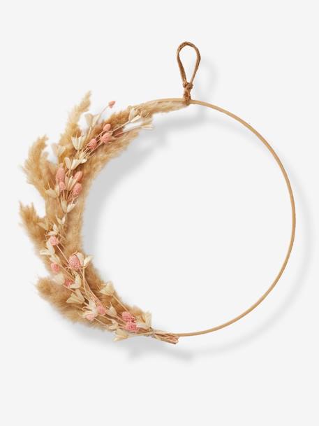 Dry Flower Wreath PINK LIGHT SOLID WITH DESIGN 