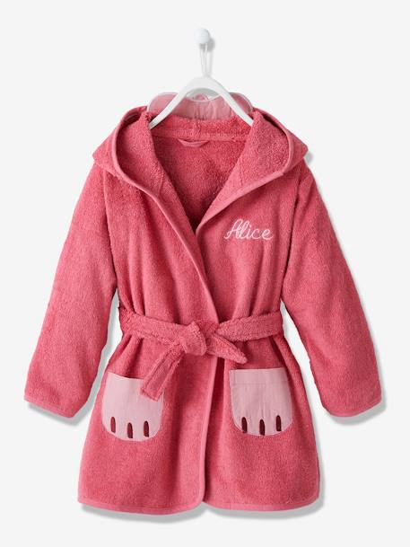 Cat Bathrobe for Children Dark Pink 