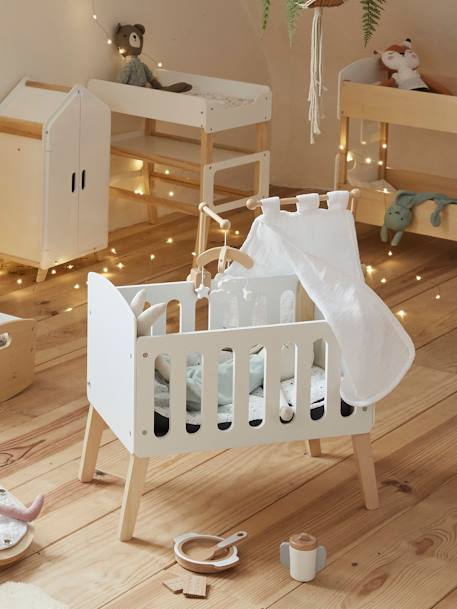 Wooden Mobile for Doll's Bed Wood/White 