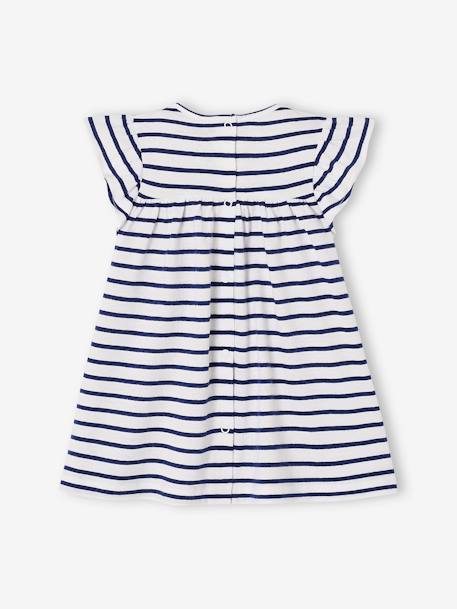 Jersey Knit Dress for Babies BLUE DARK STRIPED 