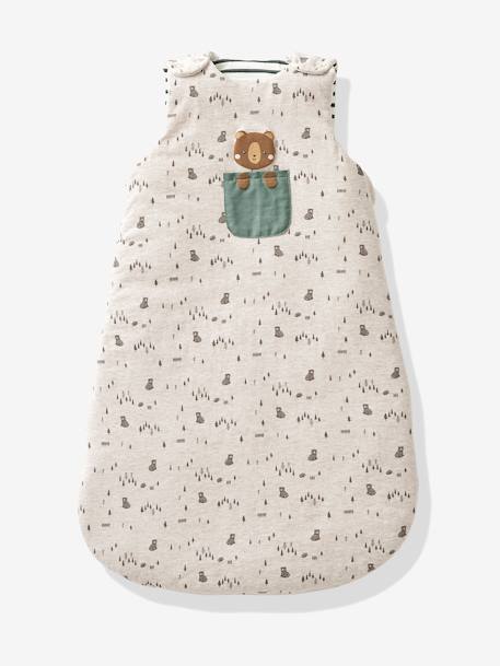 Sleeveless Baby Sleep Bag, Green Forest Beige 