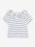 Striped Short Sleeve Blouse in Jersey Knit for Babies, by PETIT BATEAU WHITE MEDIUM STRIPED 