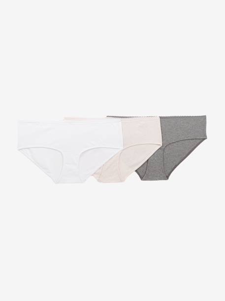 Pack of 3 Cotton Shorties for Maternity GREY LIGHT SOLID 