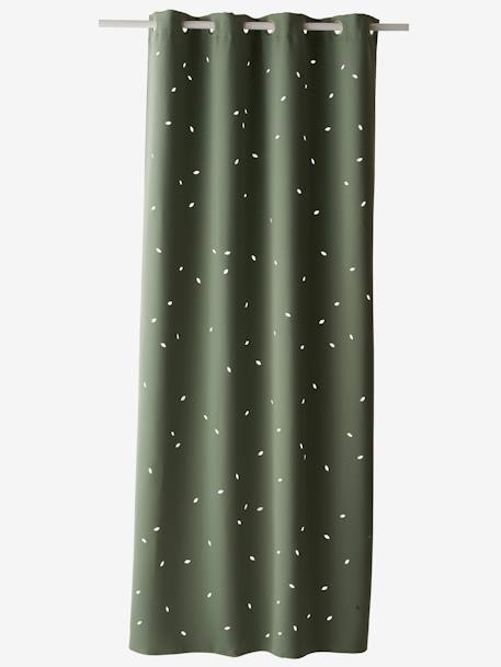 Blackout Curtain with Eyelets & Perforated Motifs Dark Blue+GREEN MEDIUM SOLID WITH DESIG+Green/Print+Grey/Print+mustard+Pink/Print 