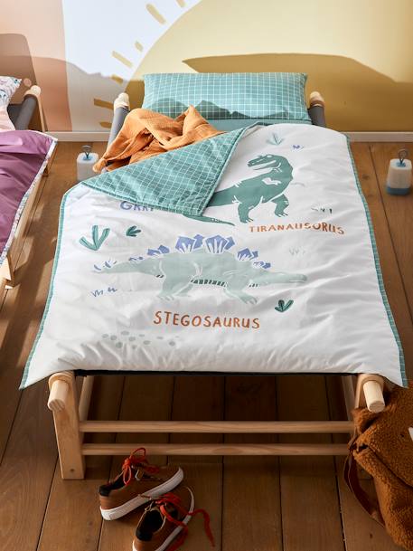 Pre-School Nap Time Bedding, MINILI DINOS GREEN MEDIUM SOLID WITH DESIG 