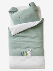 -Pillowcase in Cotton Gauze for Babies, LAPIN VERT