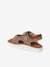 Anatomic Leather Sandals for Boys BROWN LIGHT SOLID+Dark Blue 