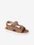 Anatomic Leather Sandals for Boys BROWN LIGHT SOLID+Dark Blue 