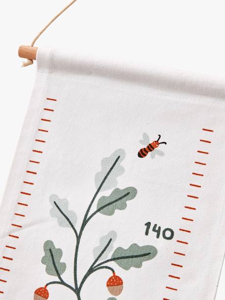 Forest Animals Growth Chart in Fabric WHITE LIGHT SOLID WITH DESIGN 