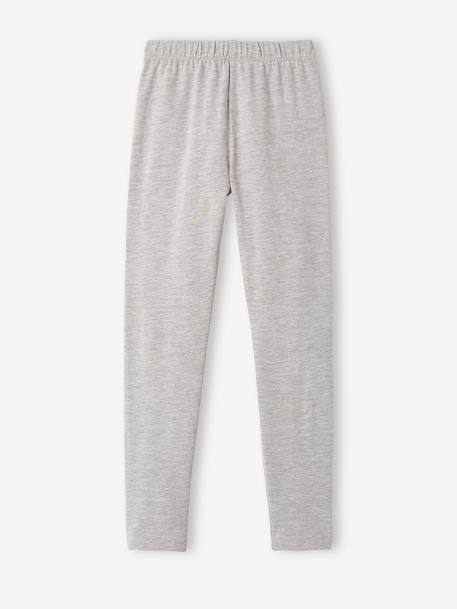 Girls' Pack of 2 Assorted Leggings GREY DARK SOLID+Light Grey 