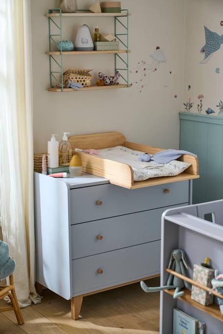 Changing Table Topper, Natural Confetti BROWN LIGHT SOLID 