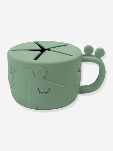 Snack Cup in Silicone, Peekaboo Raffi by DONE BY DEER green 