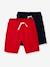 Pack of 2 Fleece Bermuda Shorts for Boys Black+Dark Blue+Red+sage green 