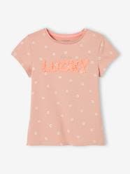 -T-Shirt with Floral Motif in Shaggy Rags for Girls