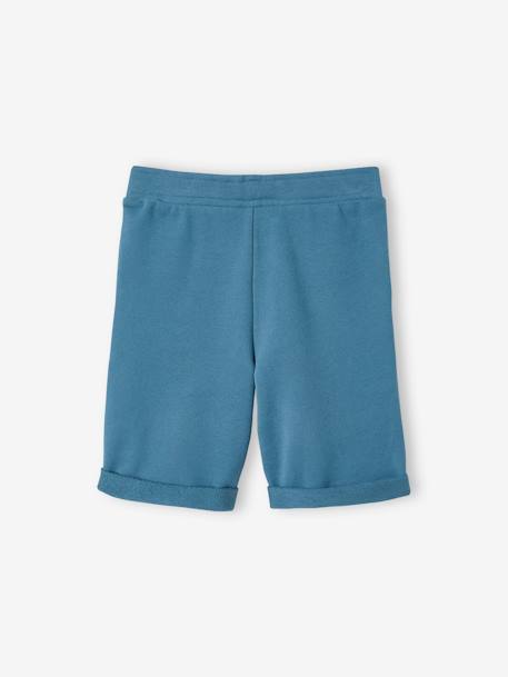 Boys' Fleece Bermuda Shorts BLUE MEDIUM SOLID WITH DESIGN+Dark Blue+pecan nut 