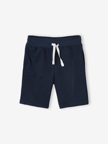 Pack of 2 Fleece Bermuda Shorts for Boys Black+Dark Blue+Red+sage green 