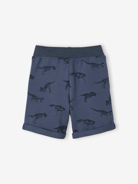 Short Bermuda Joggers in Fleece for Boys BLUE MEDIUM ALL OVER PRINTED 