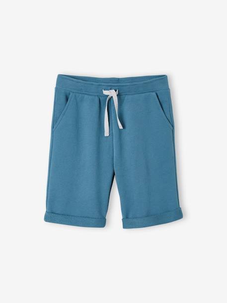 Boys' Fleece Bermuda Shorts BLUE MEDIUM SOLID WITH DESIGN+Dark Blue+GREY DARK SOLID WITH DESIGN+pecan nut 