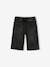 Bermuda Shorts in Denim Effect Fleece, for Boys BLACK DARK SOLID 