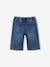 Bermuda Shorts in Denim Effect Fleece, for Boys BLACK DARK SOLID+BLUE DARK WASCHED 