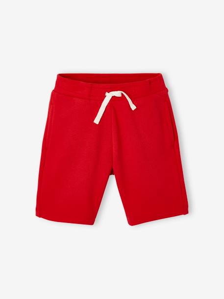 Pack of 2 Fleece Bermuda Shorts for Boys Black+Dark Blue+Red+sage green 