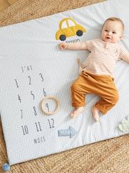 Bedding & Decor-Baby Bedding-Baby Milestone Mat, in Cotton Gauze, Cars