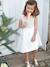 2-in-1 Special Occasion Dress, Macramé Top Layer, for Girls nude pink+WHITE LIGHT SOLID 