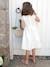 2-in-1 Special Occasion Dress, Macramé Top Layer, for Girls nude pink+WHITE LIGHT SOLID 