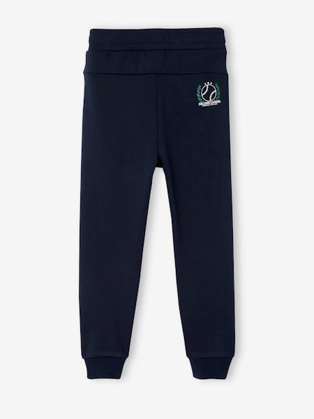 Joggers in Techno Fabric for Boys BLUE DARK SOLID WITH DESIGN 