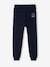 Joggers in Techno Fabric for Boys BLUE DARK SOLID WITH DESIGN 