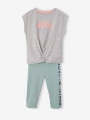 Sports Combo, Tie-Up T-Shirt & Leggings for Girls