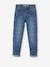 Straight Leg Jeans with Distressed Details for Girls BLUE MEDIUM WASCHED+Grey Denim 