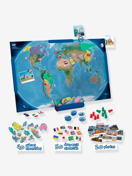 Magnetic World Map - BUKI blue 