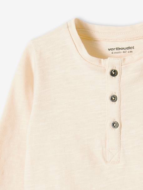 Grandad-Style Long-Sleeved Top for Baby Boys BEIGE LIGHT SOLID+Dark Blue+Dark Green+peach 