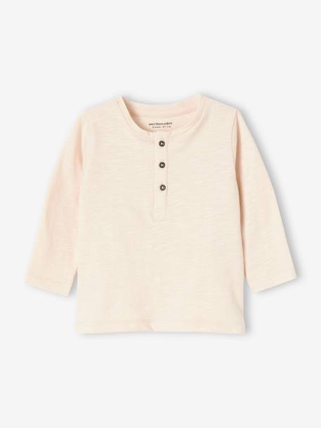 Grandad-Style Long-Sleeved Top for Baby Boys BEIGE LIGHT SOLID+Dark Blue+Dark Green+peach 