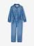 Denim Worker-Type Jumpsuit for Girls BLUE DARK WASCHED 