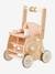 Walker with Seat for Doll, in FSC® Wood green+pink 