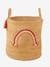 Rainbow Basket, in Jute BEIGE MEDIUM SOLID WITH DECOR 