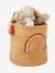 Rainbow Basket, in Jute BEIGE MEDIUM SOLID WITH DECOR 