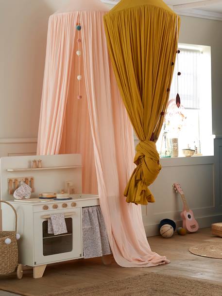 Pompons Canopy grey blue+Mustard+Pink 