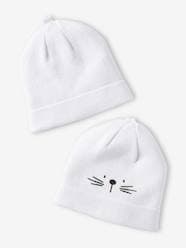 Baby-Accessories-Other Accessories-Pack of 2 Beanies in Cotton for Babies