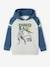 Hoodie with Graphic Motif & Raglan Sleeves for Boys BLUE MEDIUM SOLID WITH DESIGN 