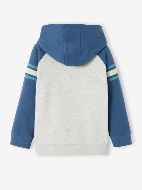 Hoodie with Graphic Motif & Raglan Sleeves for Boys BLUE MEDIUM SOLID WITH DESIGN 