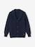 Shimmery Knit Cardigan for Boys BLUE DARK SOLID WITH DESIGN 