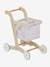 Shopping Trolley in Fabric & FSC® Wood BEIGE MEDIUM SOLID WITH DECOR 