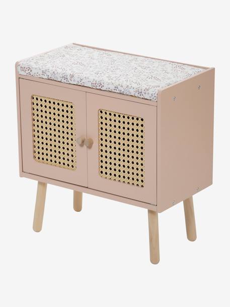 Changing Table in Straw & FSC® Wood, Poetry PINK LIGHT SOLID+white 