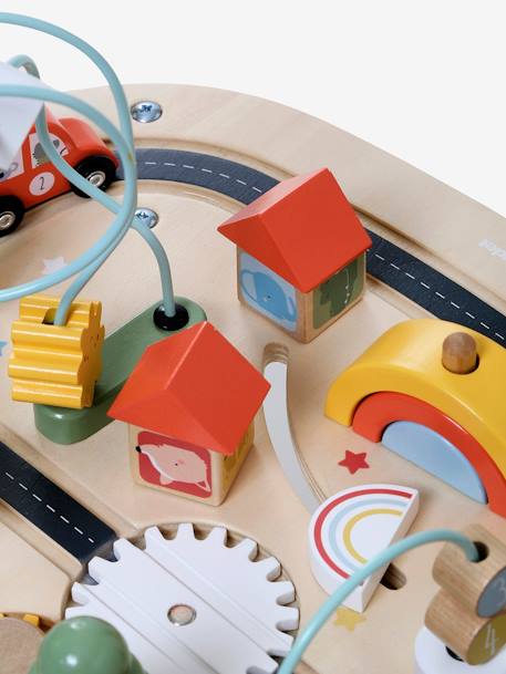 Car Track Activity Table in FSC® Wood BEIGE LIGHT SOLID WITH DESIGN 