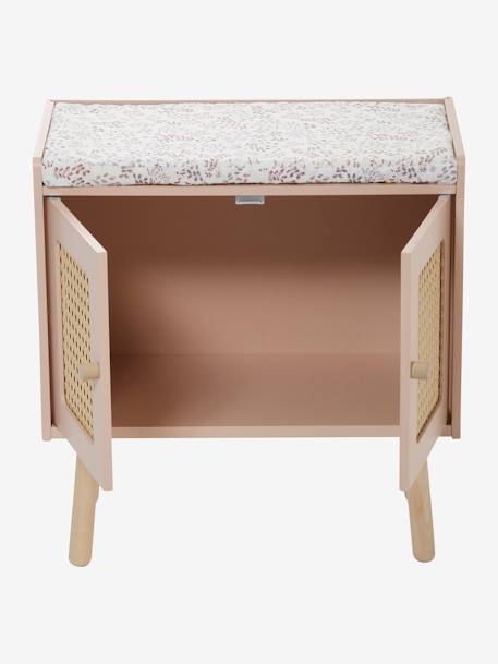 Changing Table in Straw & FSC® Wood, Poetry PINK LIGHT SOLID+white 