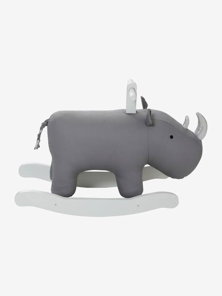 Rocking Rhinoceros GREY LIGHT SOLID WITH DESIGN 